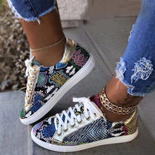 Load image into Gallery viewer, Women Serpentine Prints PU Leather Vulcanized Shoes