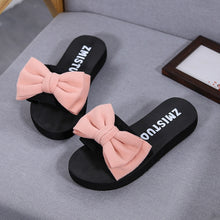 Load image into Gallery viewer, Women's bow summer slippers indoor outdoor flip flops beach shoes