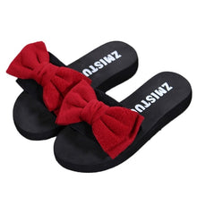 Load image into Gallery viewer, Women's bow summer slippers indoor outdoor flip flops beach shoes