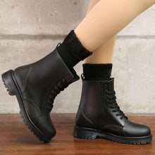 Load image into Gallery viewer, Woman Mud Water martin Shoes Rubber Lace Up PVC