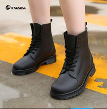 Load image into Gallery viewer, Woman Mud Water martin Shoes Rubber Lace Up PVC