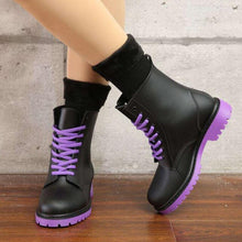 Load image into Gallery viewer, Woman Mud Water martin Shoes Rubber Lace Up PVC